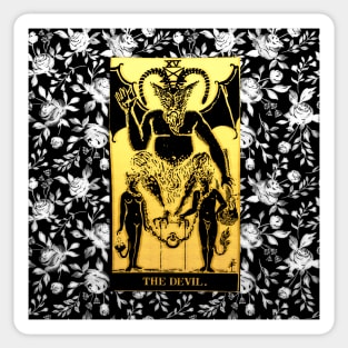 Floral Tarot Print - The Devil Sticker